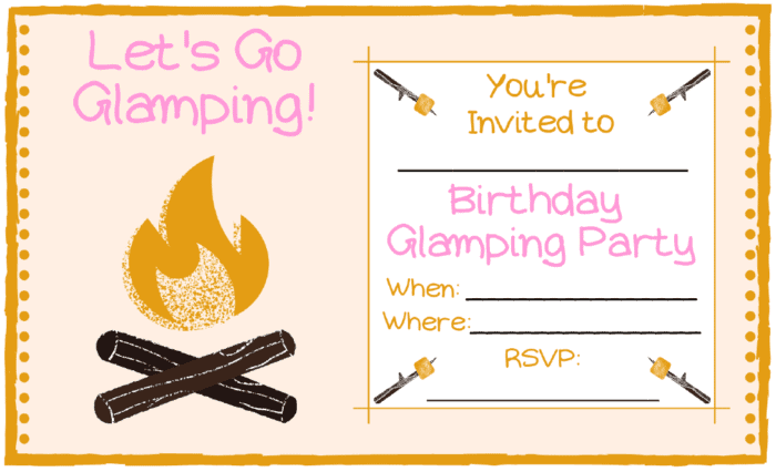 Glamping Party Invitations
